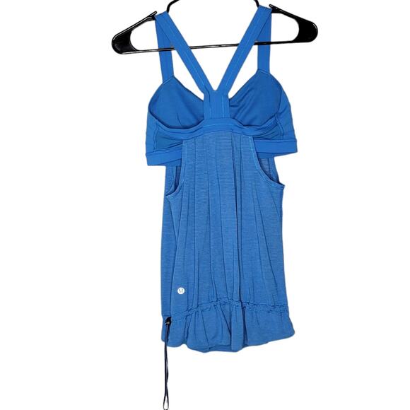 Lululemon Blue Rest Less Cinch Waist Activewear Tank Top Women's 6/8 - Picture 2 of 10